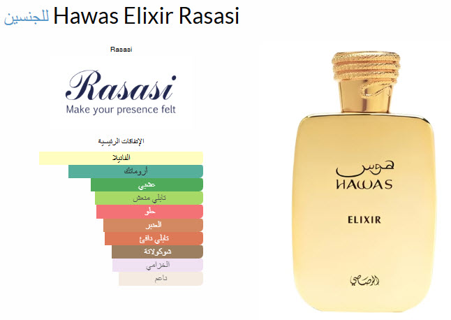عطور رجالية و نسائية اصلية ومنتجات العناية بالبشرة والجسم - الرونق للعطور عطر هوس الكسير من الرصاصي Hawas Elixir